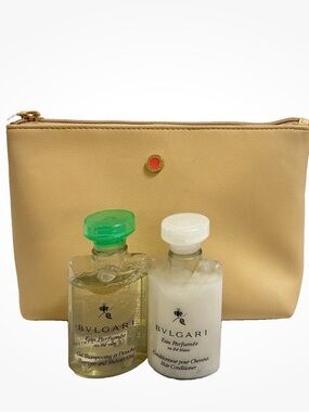 Emirates Airlines BVLGARI First Class Champagne Cream Amenity Kit w/ Toiletries